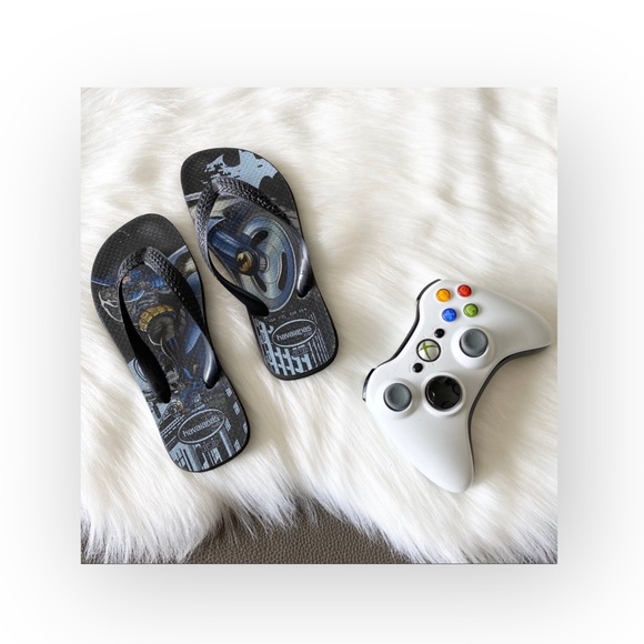 Havaianas ☻ Batman Print Flip Flops ☻ Brazilian Beach Sandals ☻ Black Size 1 2 - Picture 15 of 16